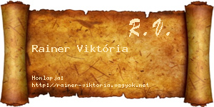 Rainer Viktória névjegykártya